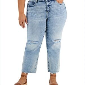 INC International Concepts Light Blue Cropped Jeans